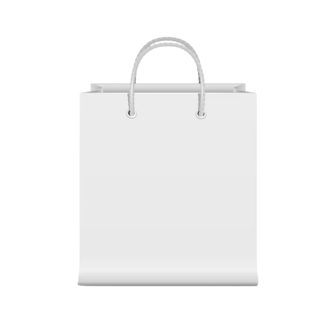 BAG PAPER WHITE HANDLE
