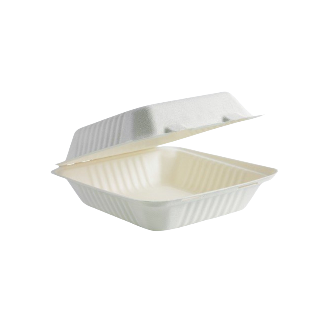 BAGASSE CLAMSHELL CONTAINER