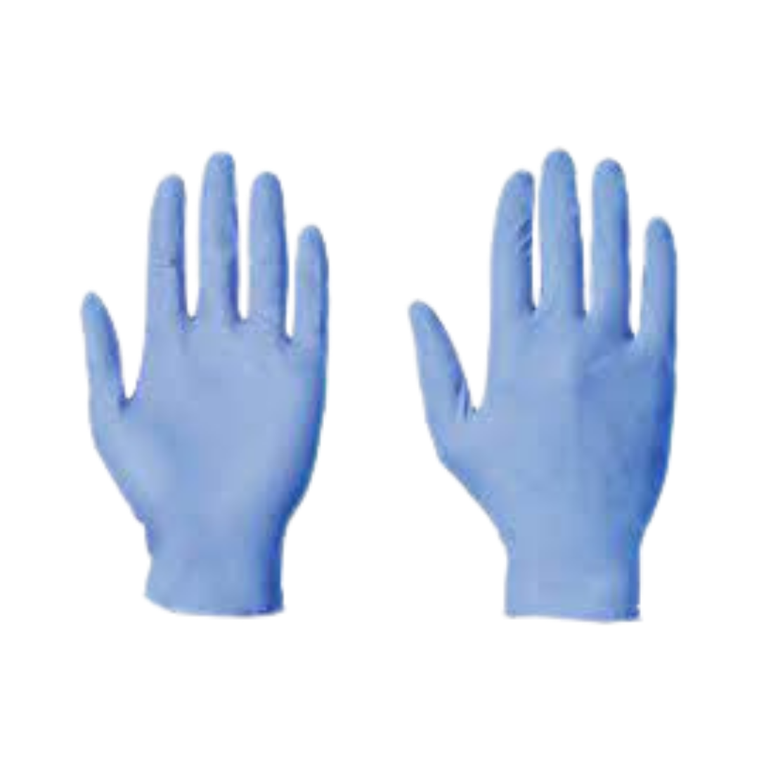 GUANTES DE NITRILO AZUL SIN POLVO