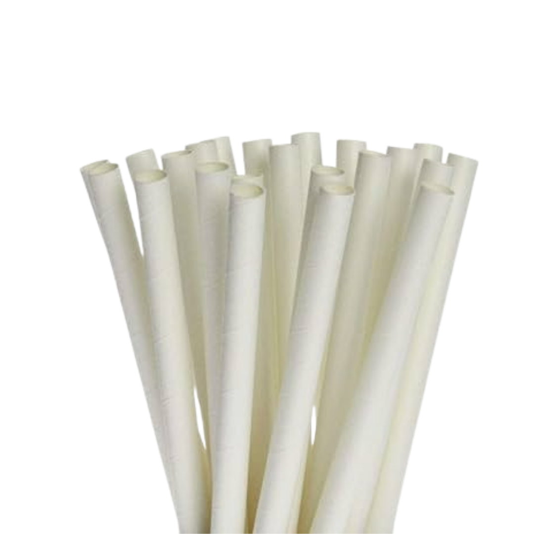 PAPER STRAW UNWRAPPED WHITE