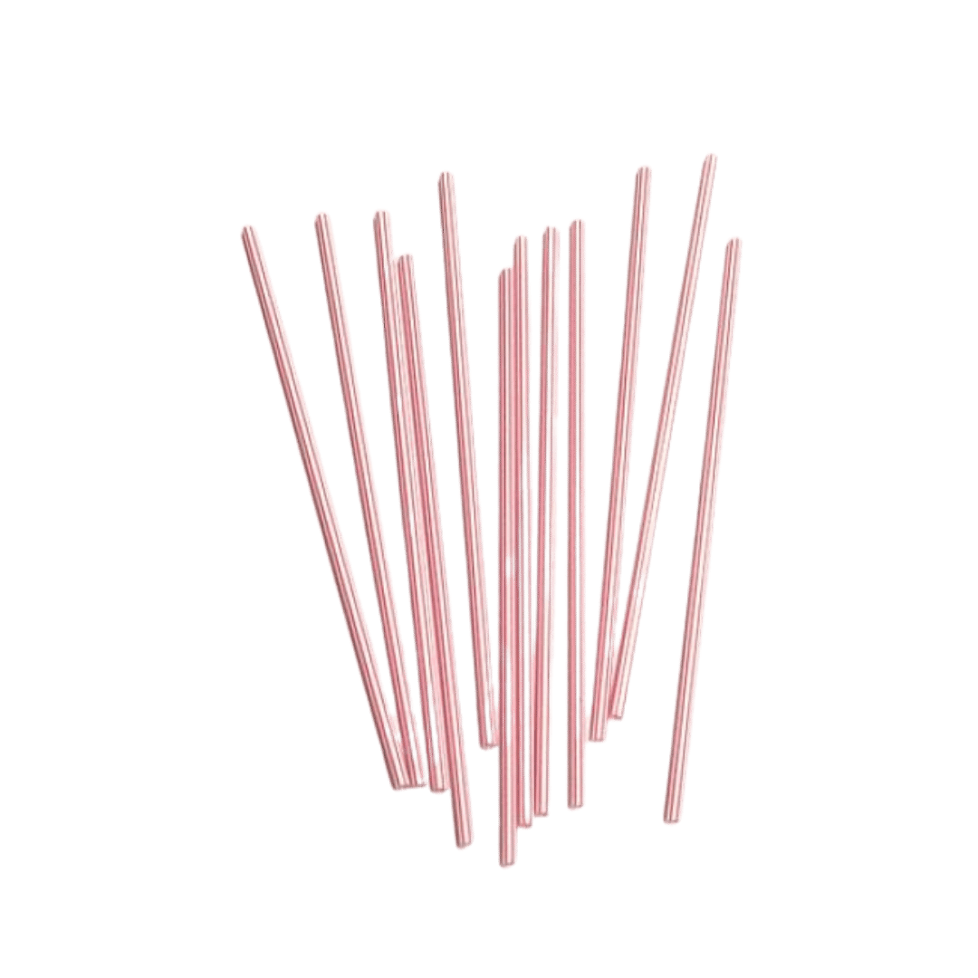 STRAW MILK IND. PAPER WRAPPED WHITE & RED STRIPE